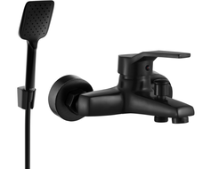 Mexen Caro R62 bathtub mixer tap with shower head, Black - 74663R62-70