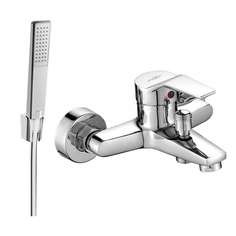 Mexen Caro R72 bathtub faucet with shower set, chrome - 74663R72-00
