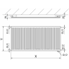 Mexen CVH10 Hygiene Plate Radiator 600 x 2000 mm, Bottom Connection, 1249 W, Anthracite - W610H-060-200-66