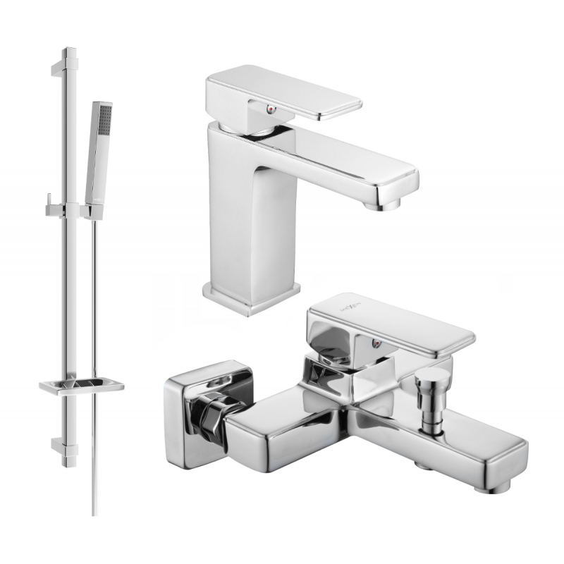 Mexen Cetus DQ77 bath set, chrome - 744303DQ77-00