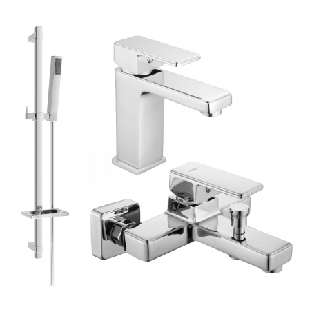 Mexen Cetus DQ77 bathtub set, Chrome - 744303DQ77-00