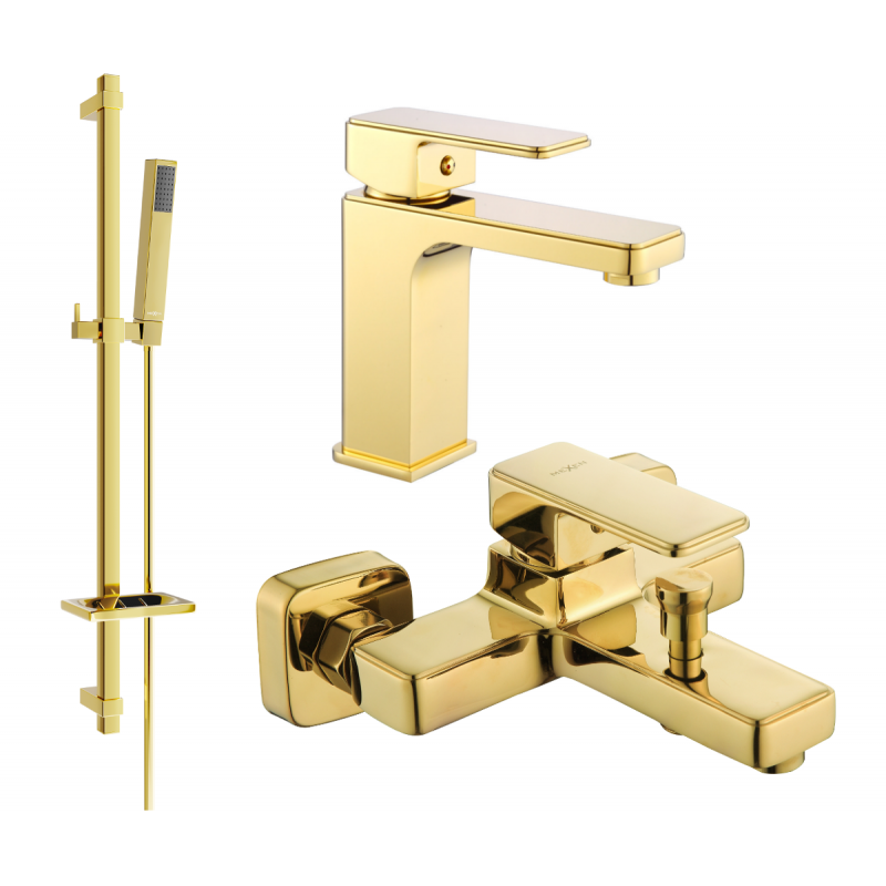 Mexen Cetus DQ77 bath set, gold - 744303DQ77-50