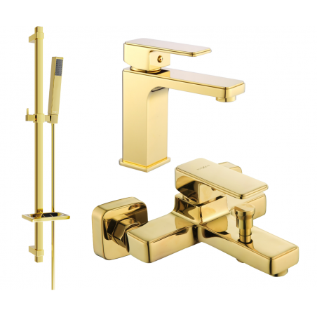 Mexen Cetus DQ77 bathtub set, Gold - 744303DQ77-50
