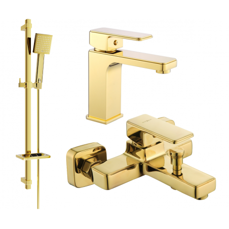 Mexen Cetus DQ45 bathtub set, Gold - 744303DQ45-50