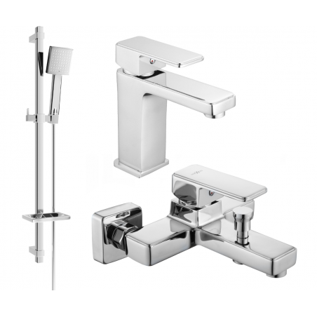 Mexen Cetus DQ45 bathtub set, Chrome - 744303DQ45-00