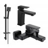 Mexen Cetus DQ45 bathtub set, Black - 744303DQ45-70