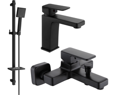 Mexen Cetus DQ45 bathtub set, Black - 744303DQ45-70