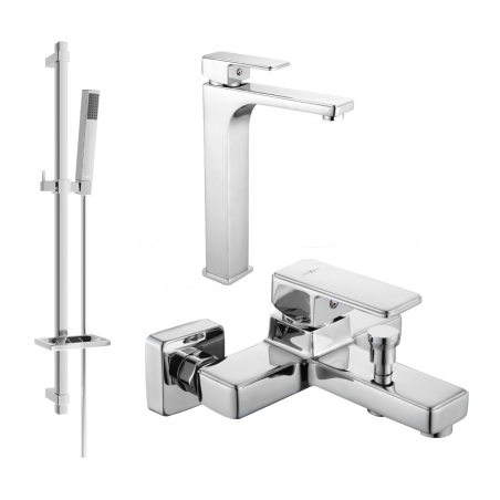 Mexen Cetus DQ77 bath set, chrome - 744313DQ77-00