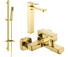 Mexen Cetus DQ77 bathtub set, Gold - 744313DQ77-50