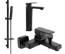 Mexen Cetus DQ77 bathtub set, Black - 744313DQ77-70