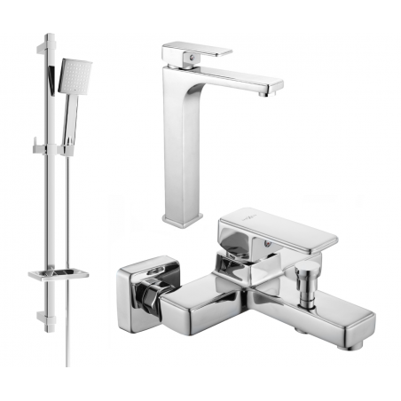 Mexen Cetus DQ45 bath set, chrome - 744313DQ45-00