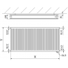 Mexen CVH20 Hygiene radiator plate 400 x 2400 mm, bottom connection, 1908 W, anthracite - W620H-040-240-66