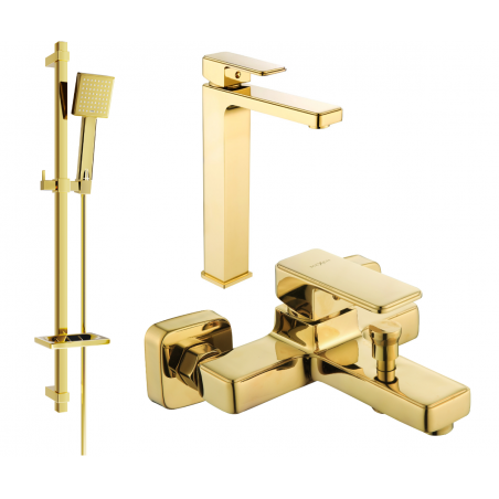 Mexen Cetus DQ45 bathtub set, Gold - 744313DQ45-50