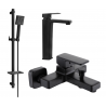 Mexen Cetus DQ45 bathtub set, Black - 744313DQ45-70