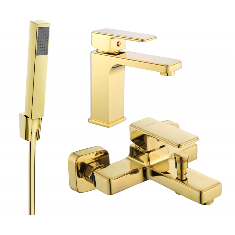 Mexen Cetus R77 bathtub set, Gold - 744303R77-50