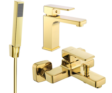 Mexen Cetus R77 bathtub set, Gold - 744303R77-50