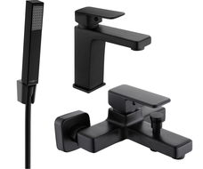 Mexen Cetus R77 bathtub set, Black - 744303R77-70