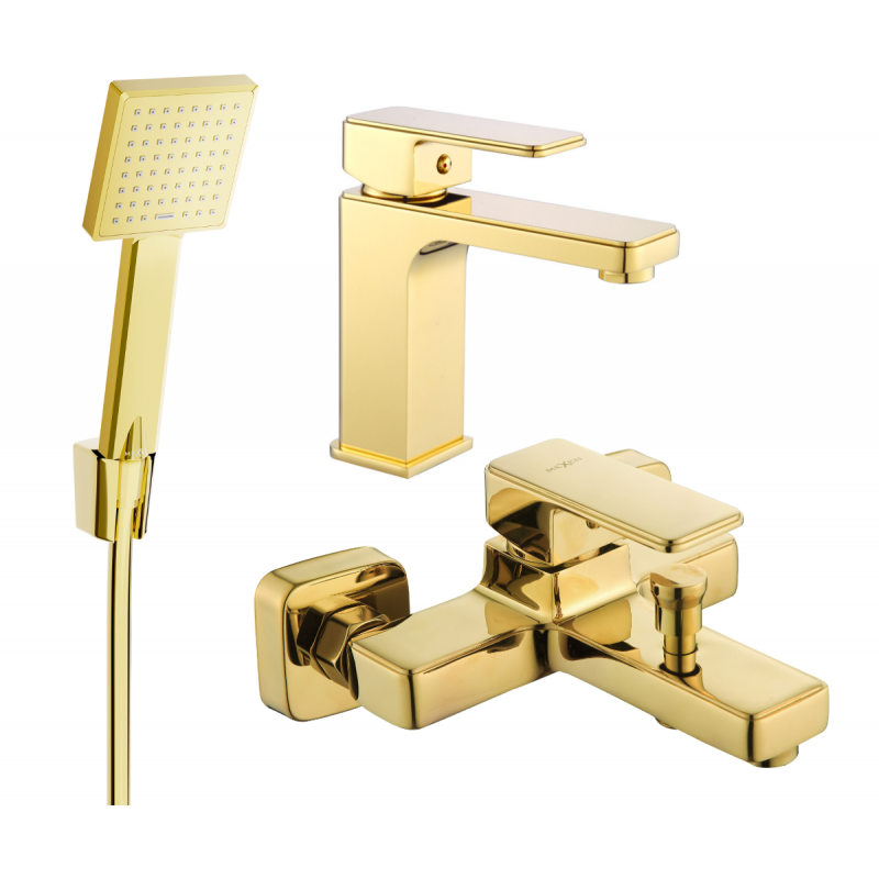 Mexen Cetus R45 bath set, gold - 744303R45-50