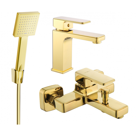 Mexen Cetus R45 bath set, gold - 744303R45-50