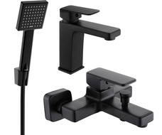 Mexen Cetus R45 bath set, black - 744303R45-70