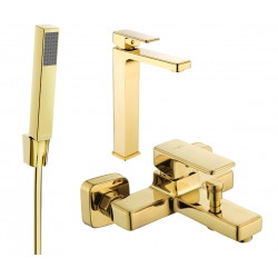 Mexen Cetus R77 bathtub set, Gold - 744313R77-50