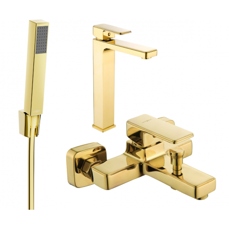 Mexen Cetus R77 bathtub set, Gold - 744313R77-50