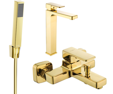 Mexen Cetus R77 bathtub set, Gold - 744313R77-50