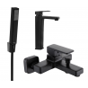 Mexen Cetus R77 bathtub set, Black - 744313R77-70