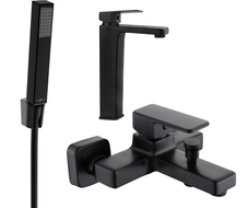 Mexen Cetus R77 bath set, black - 744313R77-70