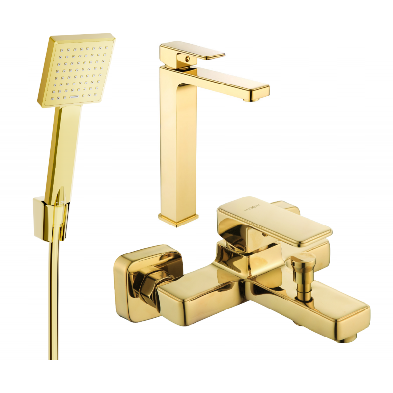 Mexen Cetus R45 bathtub set, Gold - 744313R45-50