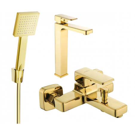 Mexen Cetus R45 bathtub set, Gold - 744313R45-50