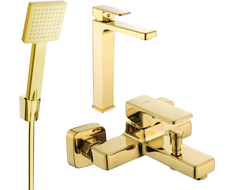 Mexen Cetus R45 bathtub set, Gold - 744313R45-50