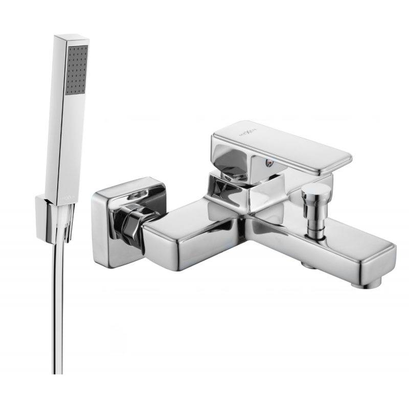 Mexen Cetus R77 bathtub faucet with shower set, chrome - 74433R77-00