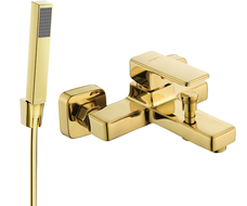 Mexen Cetus R77 bath mixer with shower set, gold - 74433R77-50
