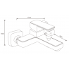 Mexen Cetus R77 bathtub faucet with shower set, black - 74433R77-70