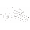Mexen Cetus R77 bathtub mixer tap with shower head, Black - 74433R77-70