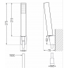 Mexen Cetus R77 bathtub faucet with shower set, black - 74433R77-70