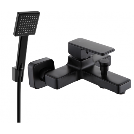 Mexen Cetus R45 bathtub mixer tap with shower head, Black - 74433R45-70