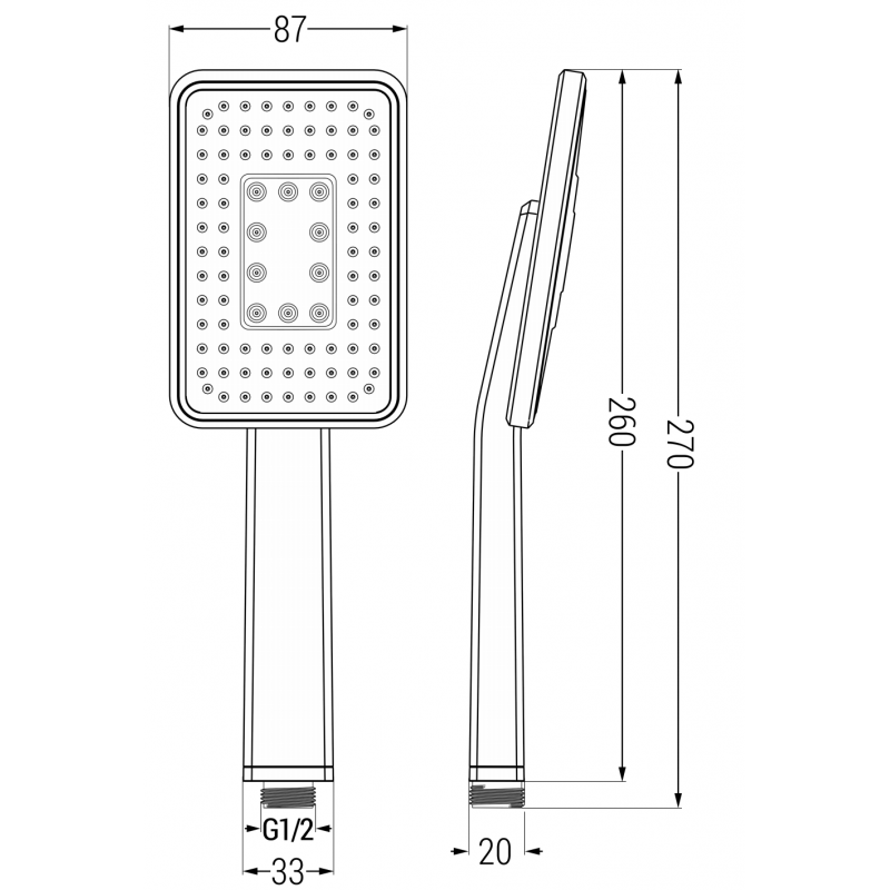 Mexen R-54 1-function shower handle, white/chrome - 79554-21