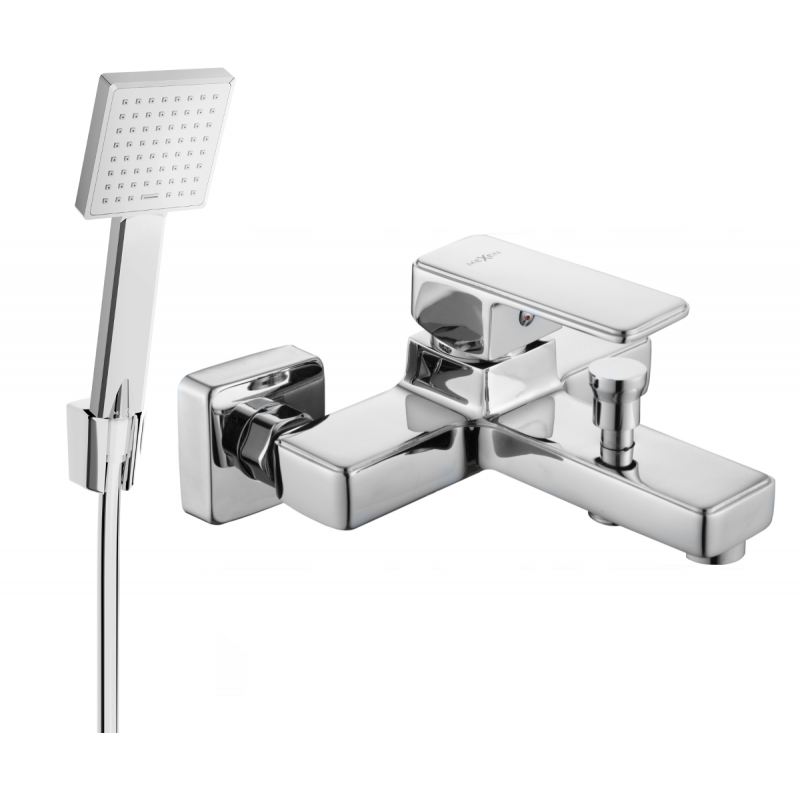 Mexen Cetus R45 bathtub faucet with shower set, chrome - 74433R45-00