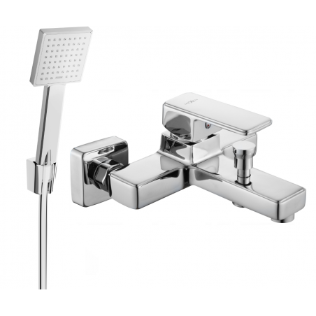 Mexen Cetus R45 bath mixer with shower set, chrome - 74433R45-00