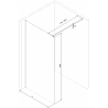 Mexen Kioto Walk-in Shower Wall 70 x 200 cm, Black Frame 8 mm, Brushed Nickel - 800-070-101-97-70