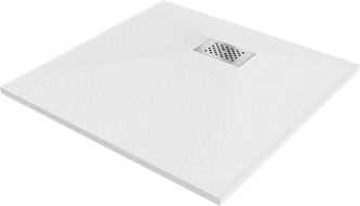 Mexen Hugo square shower tray SMC 70 x 70 cm, white, stainless steel cover - 42107070-X