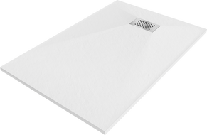 Mexen Hugo rectangular shower tray SMC 100 x 70 cm, white, inox cover - 42107010-X