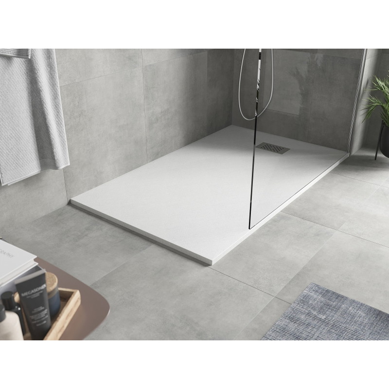 Mexen Hugo rectangle shower tray SMC 150 x 70 cm, white, inox cover - 42107015-X