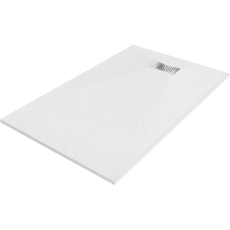Mexen Hugo rectangle shower tray SMC 150 x 70 cm, white, inox cover - 42107015-X