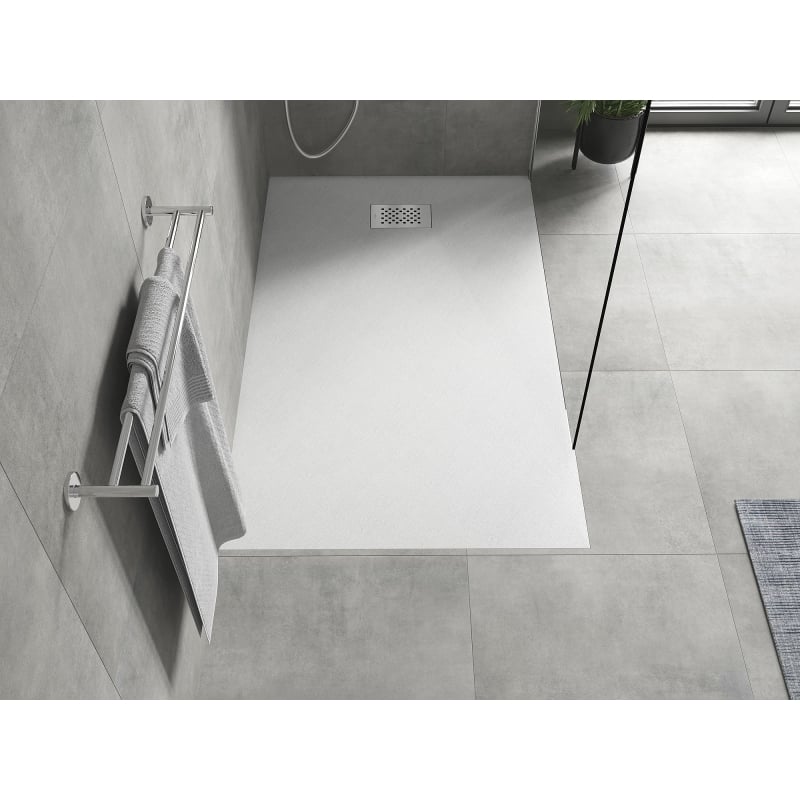 Mexen Hugo rectangle shower tray SMC 150 x 70 cm, white, inox cover - 42107015-X