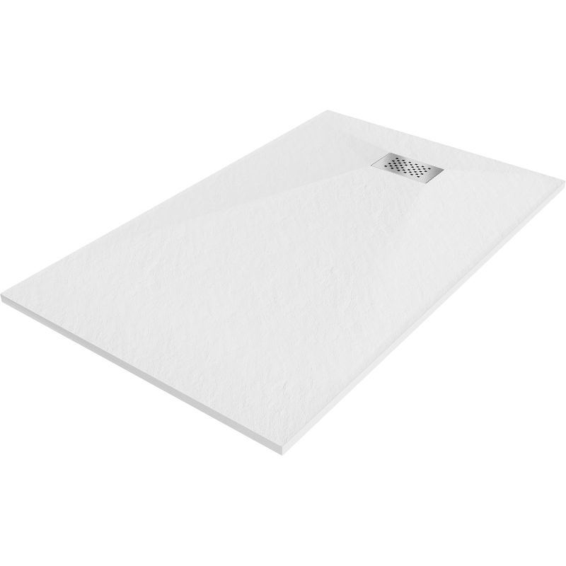 Mexen Hugo Rectangular Shower Tray SMC 160 x 70 cm, White, Inox Cover - 42107016-X