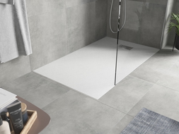 Mexen Hugo rectangular shower tray SMC 160 x 80 cm, white, inox cover - 42108016-X