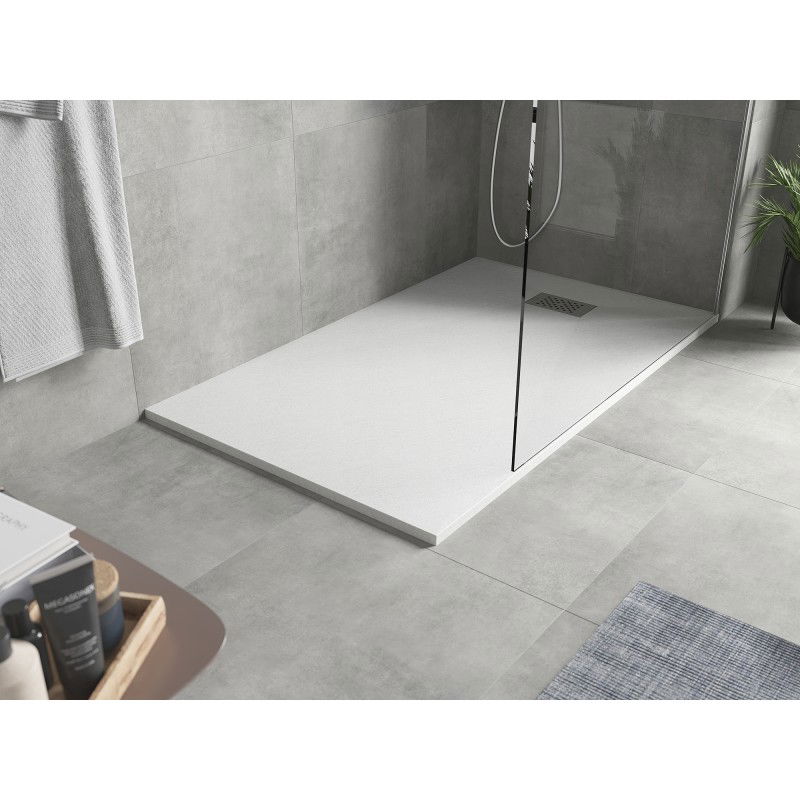 Mexen Hugo rectangular shower tray SMC 150 x 80 cm, white, inox cover - 42108015-X